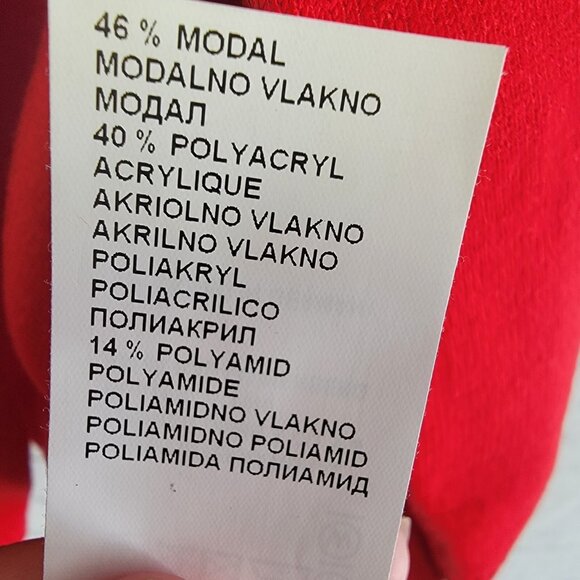 Barbara Lebek Cowl Neck Sweater‎ Women's Size 8 US 10 UK Red Soft EUC - Picture 6 of 7